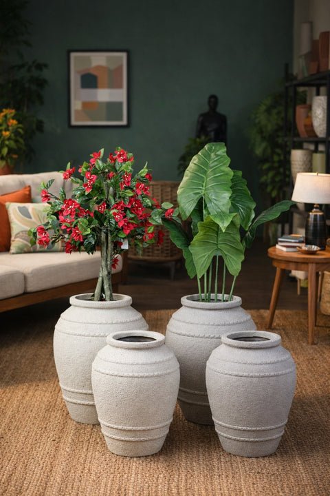 Premium Saga Fiberglass Planter – Rustic