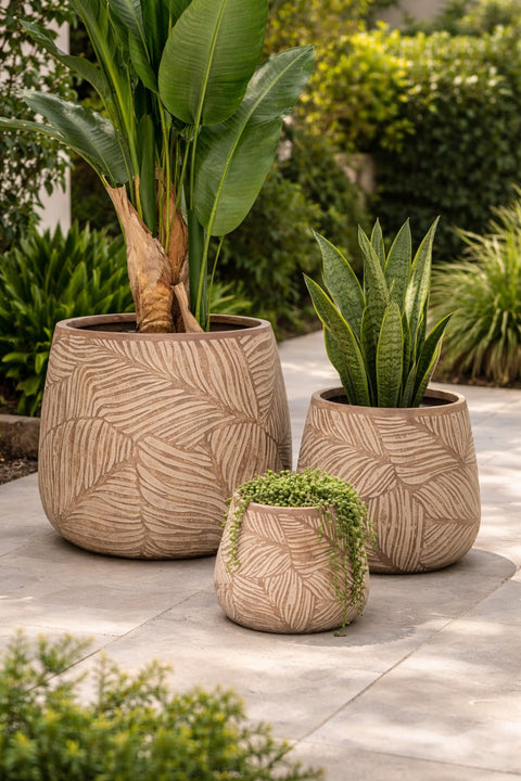 Peach Fiberglass Planters