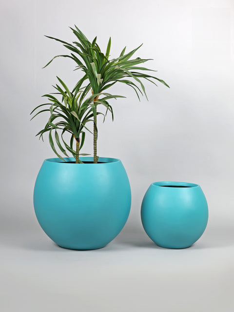 Ball Fiberglass Planters – Mint Turquoise - Nook & Nature