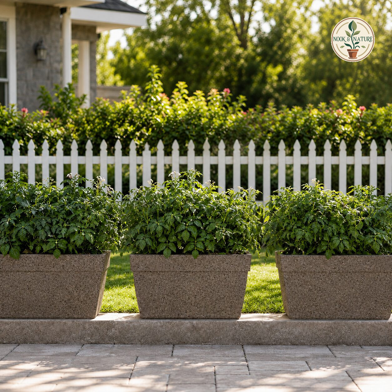 Barca Rectangle Planter Barca Rectangle 100 Sand Stone Linear Low Density Polyethylene Lldpe Rectangle Planter Stone Finish - Nook & Nature
