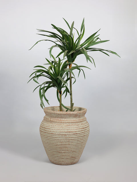 Basil Traditional Fiberglass Planter – Rust Patina - Nook & Nature
