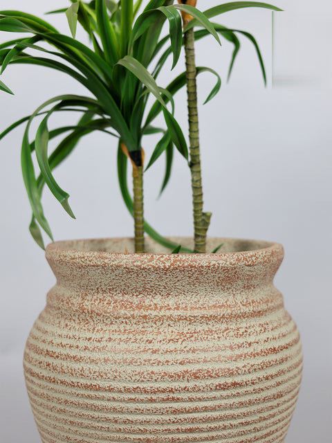 Basil Traditional Fiberglass Planter – Rust Patina - Nook & Nature