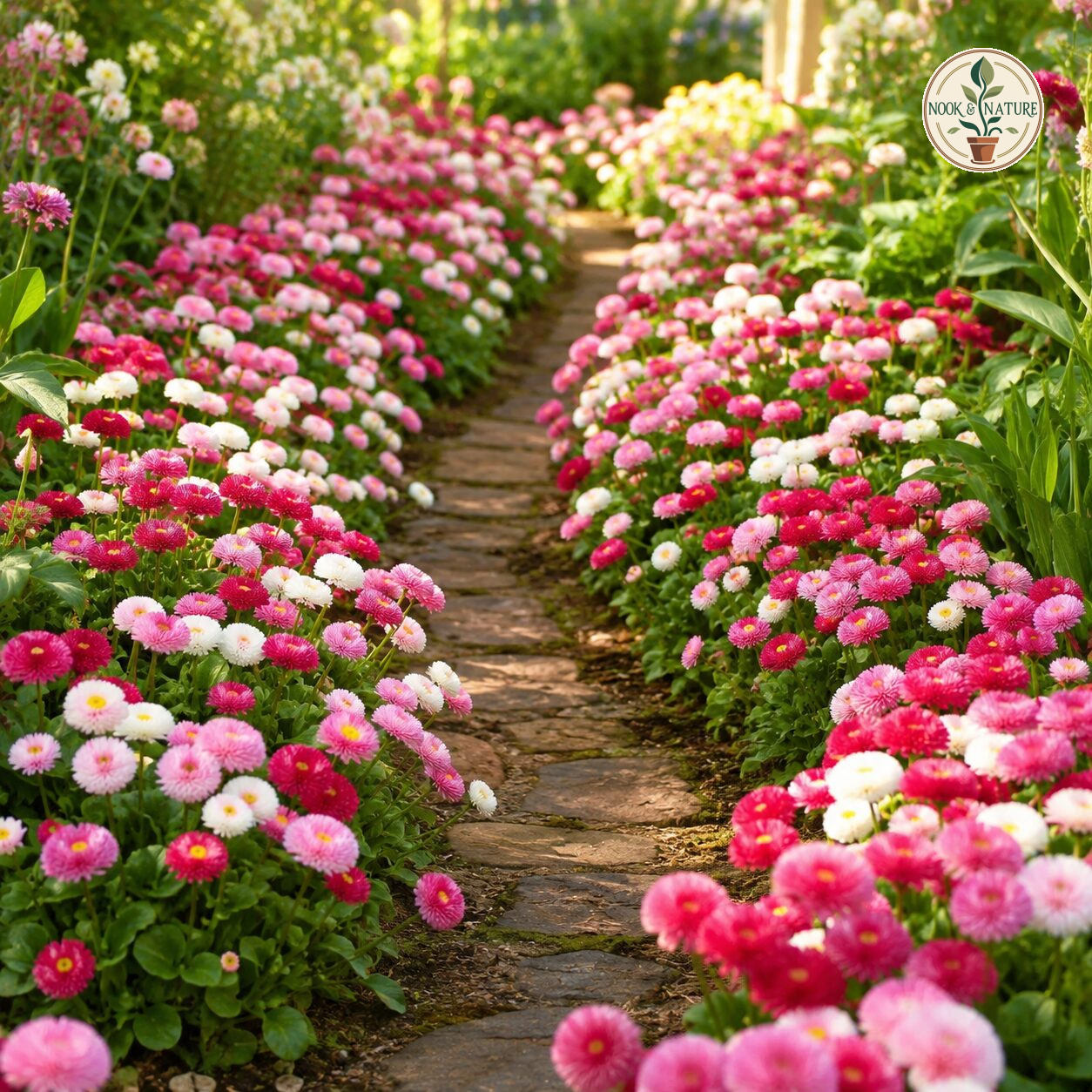 Bellis – Perennis Pomponette Mixed Seeds - Nook & Nature