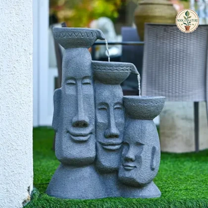 Buddha Fountain Garden Gray Stone - Nook & Nature