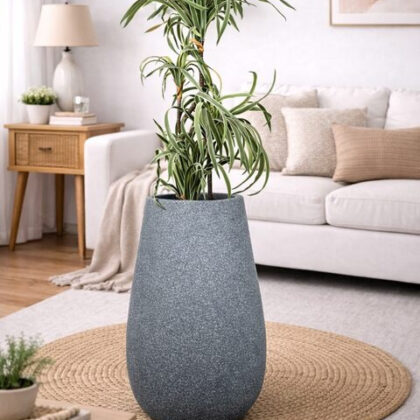 Omega-A Fiberglass Planter – Blue Grey