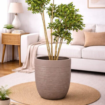 Pota Fiberglass Planters – Grey Beige