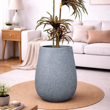 Omega-B Fiberglass Planter – Blue Grey