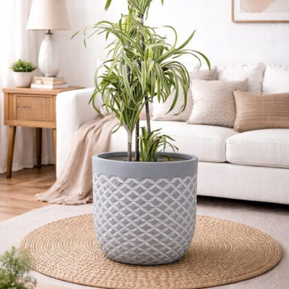 Vanila Fiberglass Round Planter