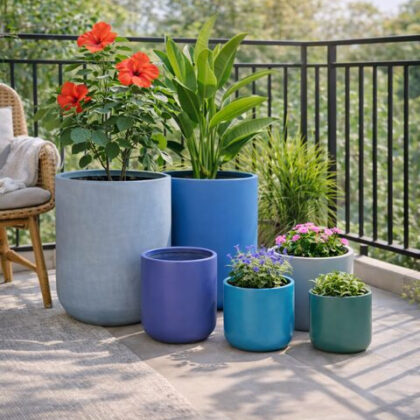 Hollyhock Fiberglass Planters