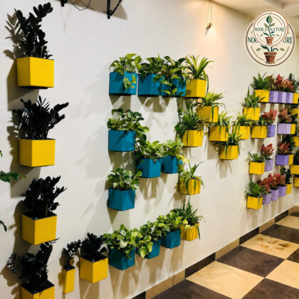 Columbus Self Watering Pot With Wall Stand 6 4 Yellow - Nook & Nature