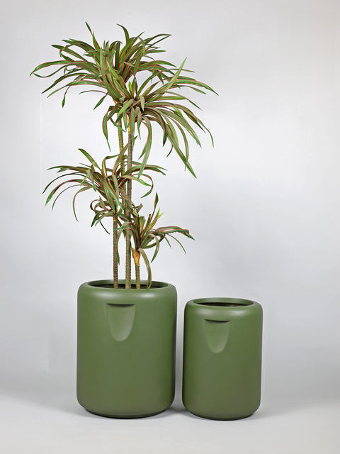 Cool Fiberglass Planter – Olive Green - Nook & Nature