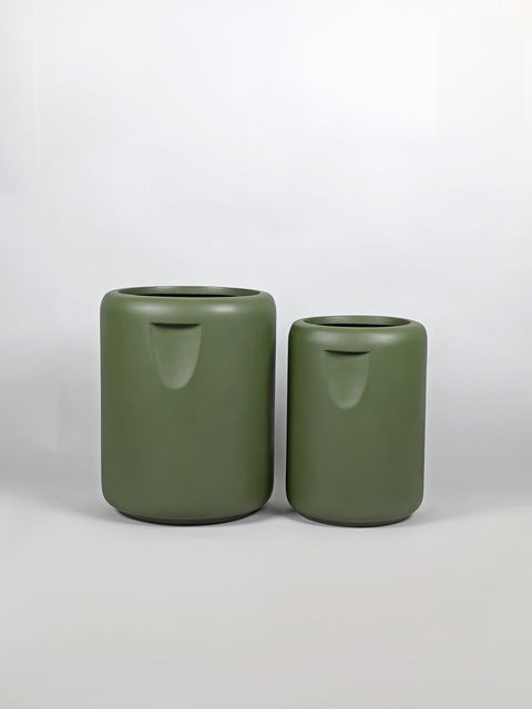 Cool Fiberglass Planter – Olive Green - Nook & Nature