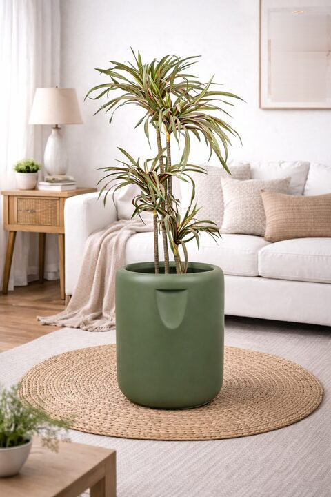 Cool Fiberglass Planter Olive Green S - Nook & Nature