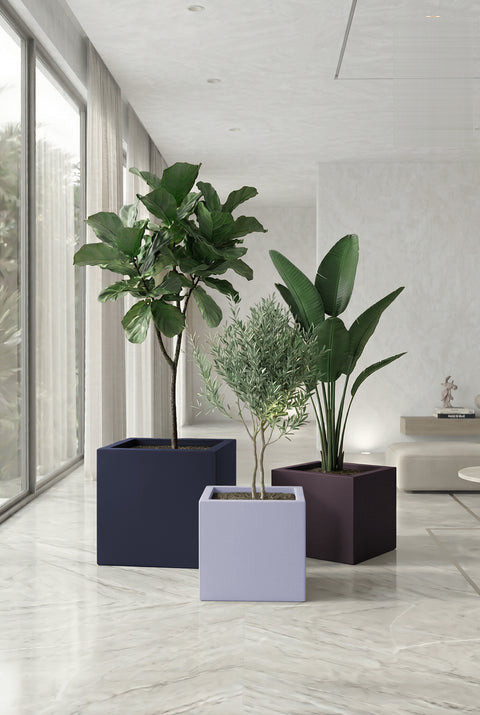 Cube Fiberglass Planters - Nook & Nature