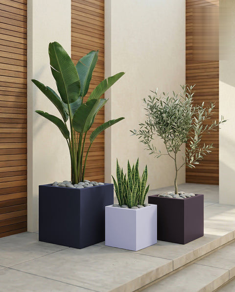 Cube Fiberglass Planters - Nook & Nature