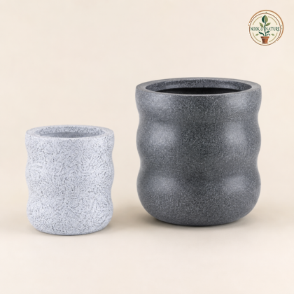 Curve Planter No 3 14 In Dia X 15 In H Assorted Stone Finish - Nook & Nature