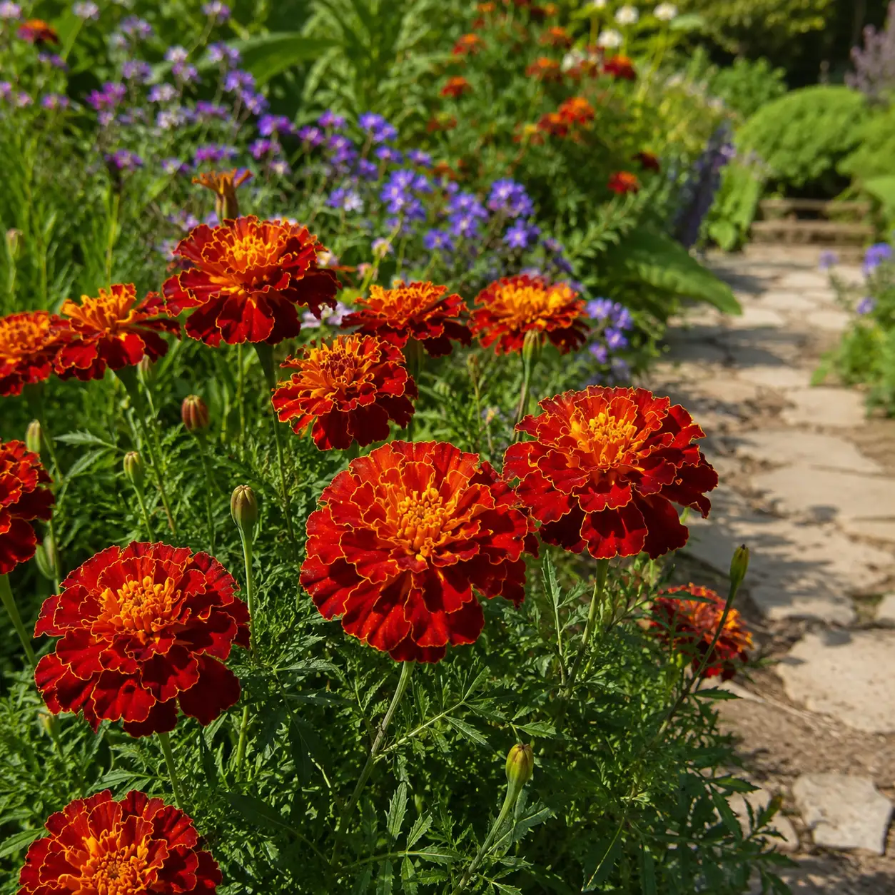 Marigold French - Red Brocade Flower - Image 2