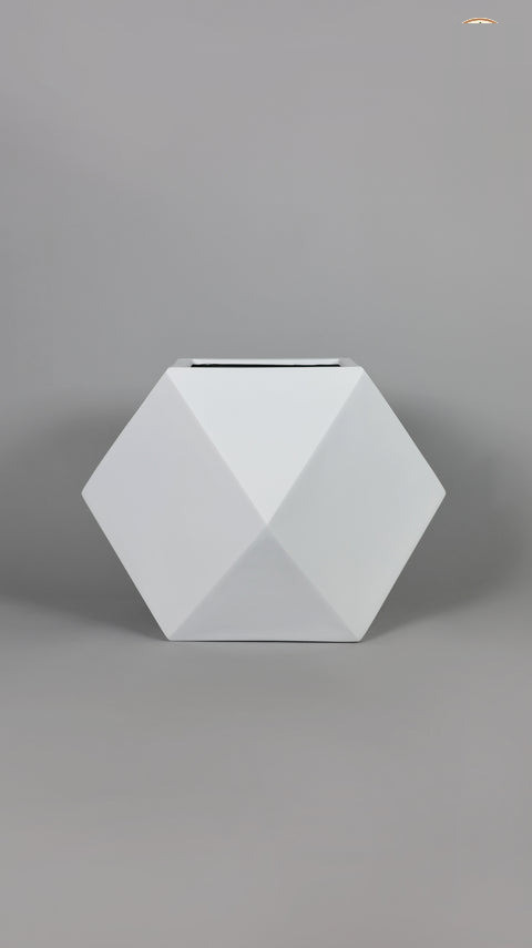 Diamond Fiberglass Planters – White - Nook & Nature
