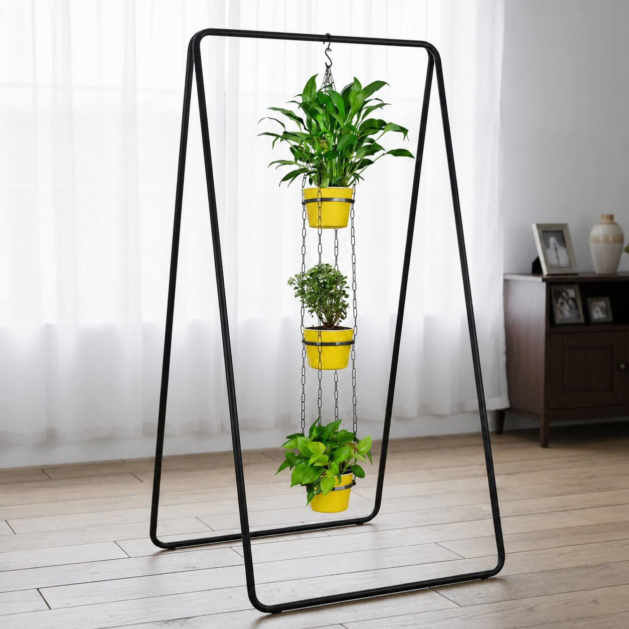 GARDENCIA Cube Self Watering Hanging Pot 6″ with chain - Nook & Nature