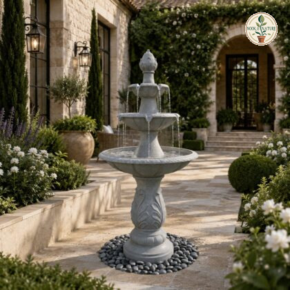 Heritage Cascade Fountain Cream Stone - Nook & Nature