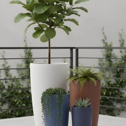Tulip Fiberglass Planter – Rustic