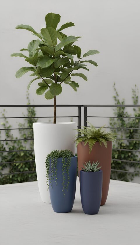 Tulip Fiberglass Planter – Rustic