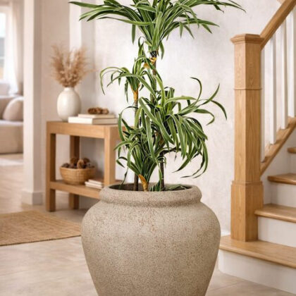 Broom Traditional Fiberglass Planter - Terra