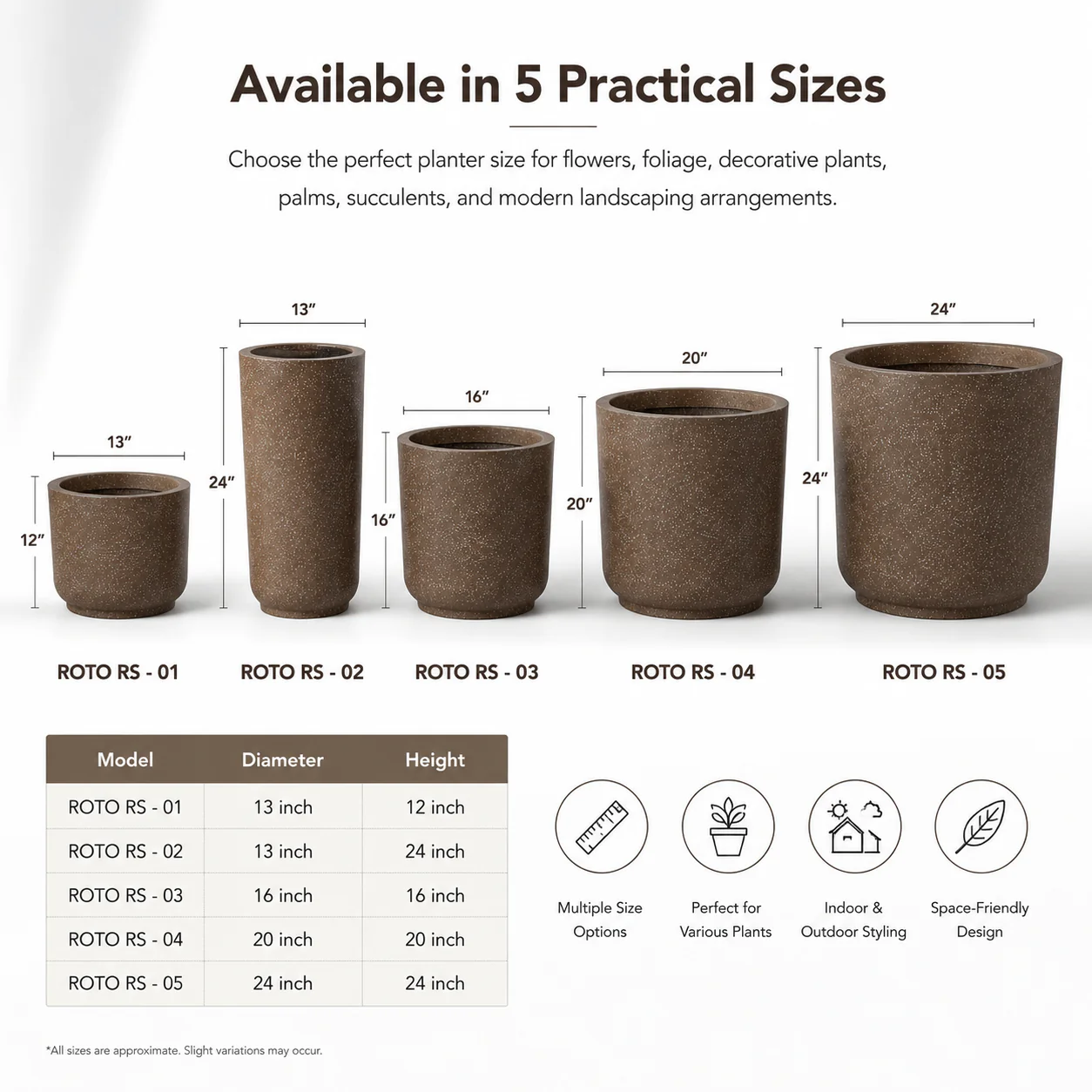 Roto RS Round Planter with Dot Finish Colour - Image 8