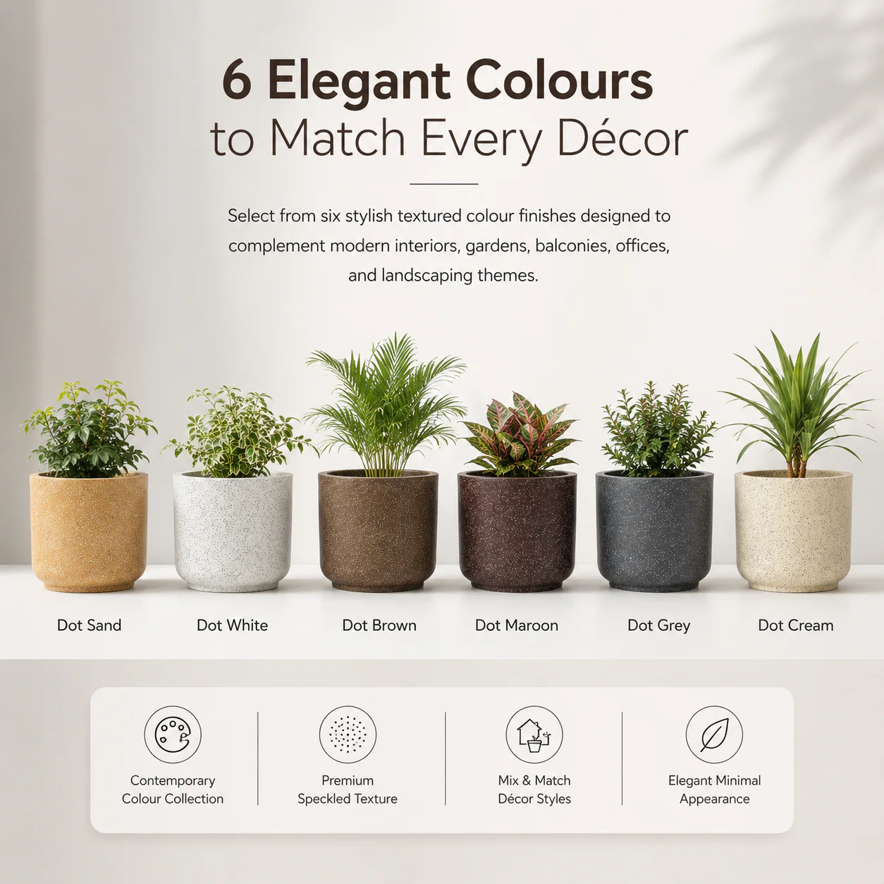 Roto RS Round Planter with Dot Finish Colour - Image 7