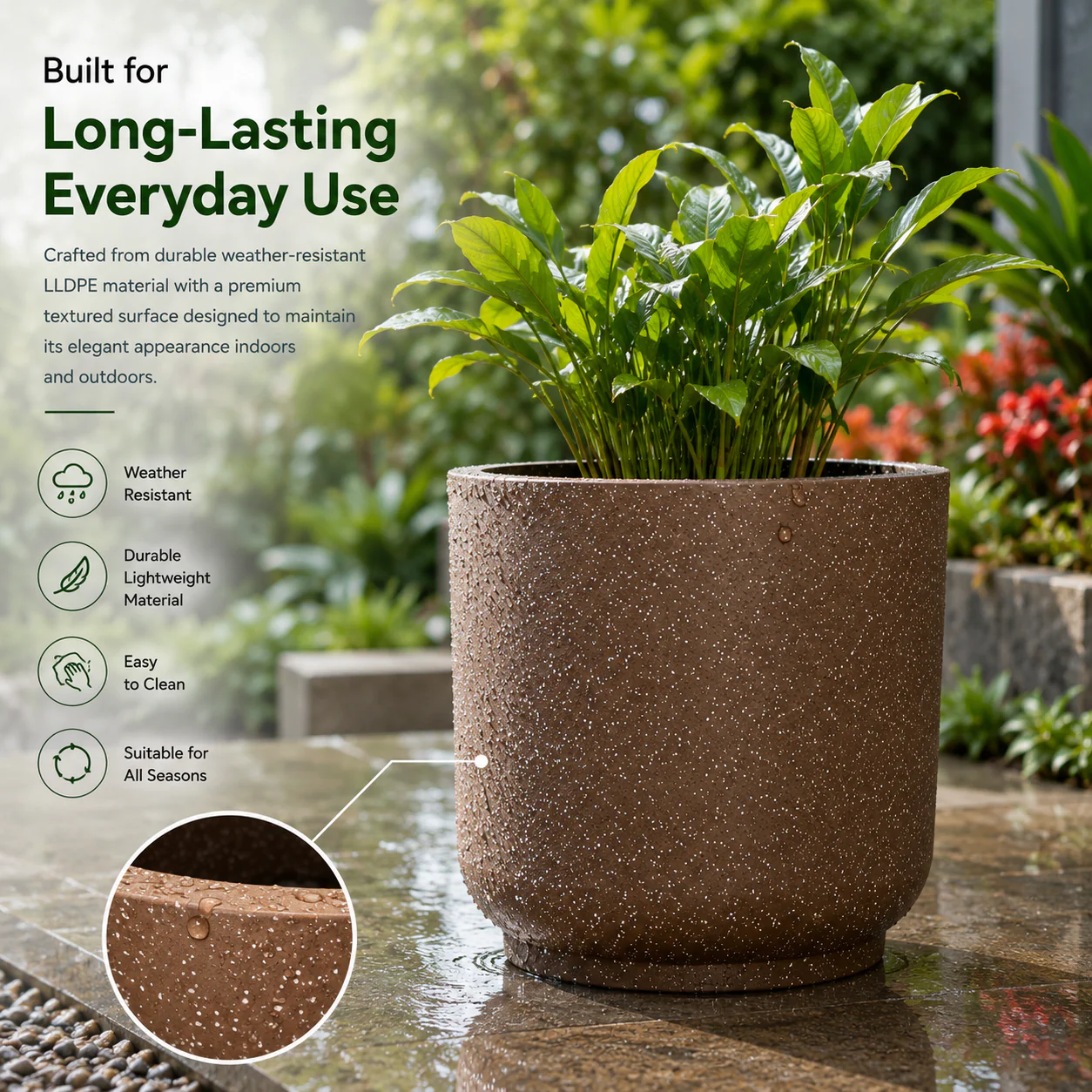 Roto RS Round Planter with Dot Finish Colour - Image 4