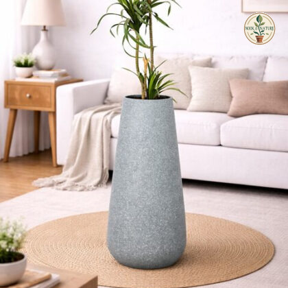 Iris Fiberglass Planters Mouse Grey S - Nook & Nature