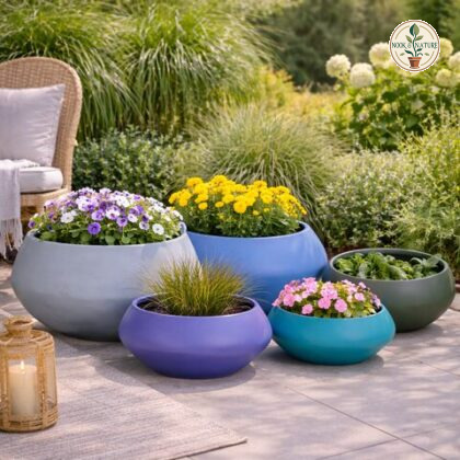 Lotus Fiberglass Planters - Nook & Nature