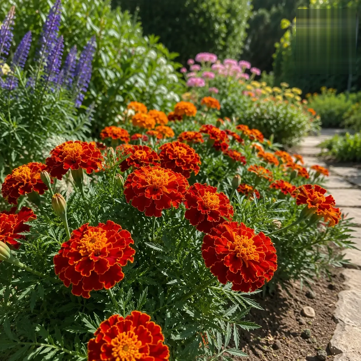Marigold French – Red Brocade Flower - Nook & Nature