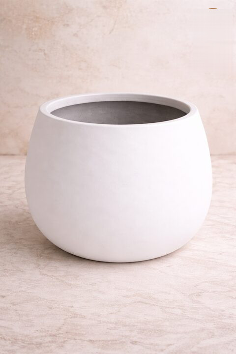 Olive Fiberglass Planters – White - Nook & Nature