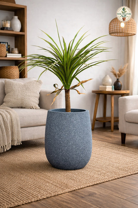 Omega Fiberglass Planters Blue Grey S - Nook & Nature