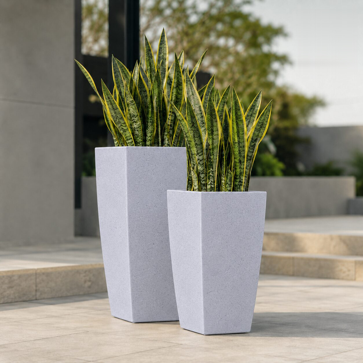 Paris New Finish Planter Paris Big Natural Stone Linear Low Density Polyethylene Lldpe Tall Tapered Planter - Nook & Nature