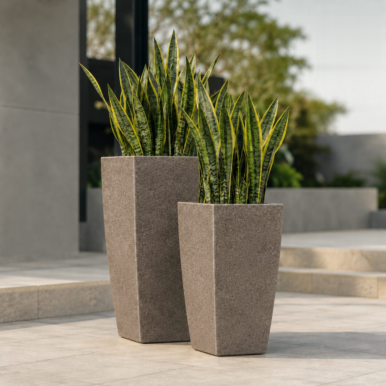 Paris New Finish Planter Paris Big Sand Stone Linear Low Density Polyethylene Lldpe Tall Tapered Planter - Nook & Nature