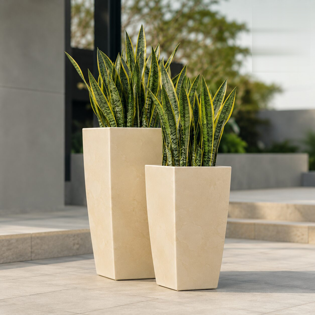 Paris New Finish Planter Paris Big Midnight Stone Linear Low Density Polyethylene Lldpe Tall Tapered Planter With Inner - Nook & Nature