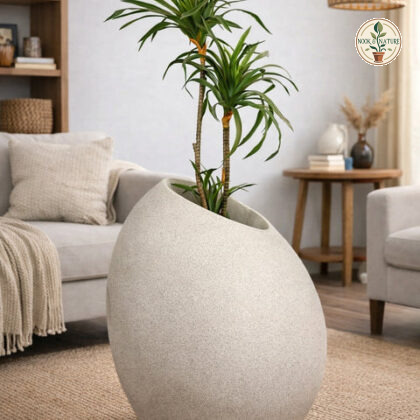 Patato-C Fiberglass Planter – Oyster White - Nook & Nature
