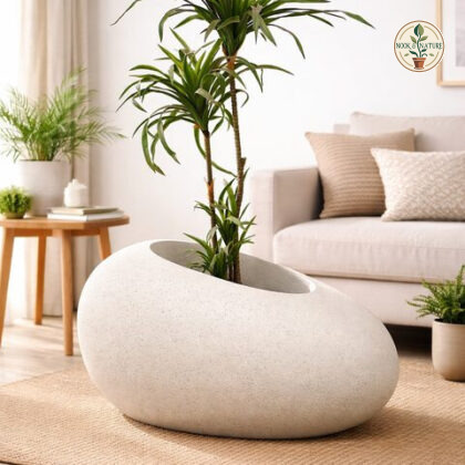 Patato – D Fiberglass Planter – Oyster White - Nook & Nature