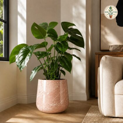 Pearl Planter Big Rose Marble Fibre Reinforced Plastic Frp - Nook & Nature