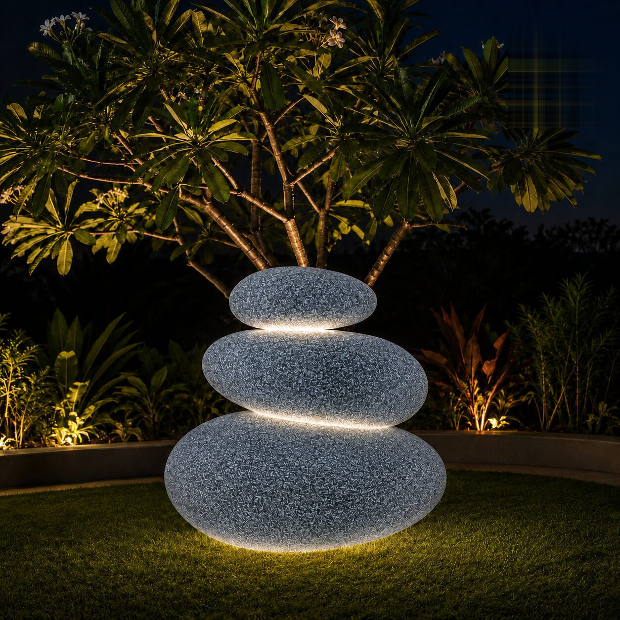 Pebbles Illuminated Pot - Nook & Nature
