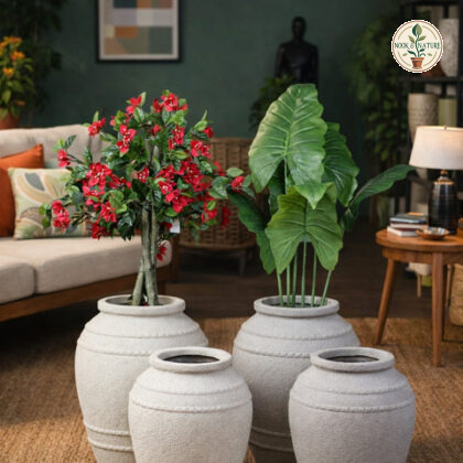 Premium Saga Fiberglass Planter Rustic S - Nook & Nature
