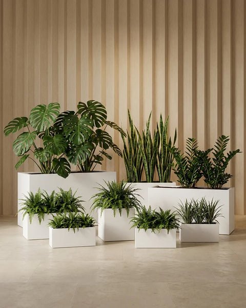 Rectangle Fiberglass Planter - Rustic