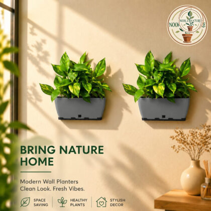 Recta Big Rectangle Planter 14 With Wall Stand 6 Yellow - Nook & Nature