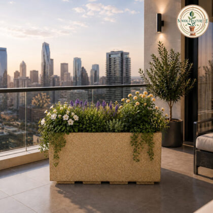 Roto Box Tray Rectangular Planter With Dot Finish Color 24x12x12 White - Nook & Nature