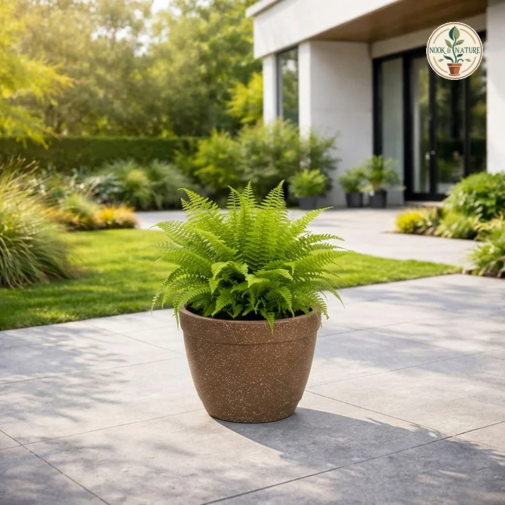 Roto Candy 9 11 13 Morden Round Planter Pot Candy 13 Brown - Nook & Nature
