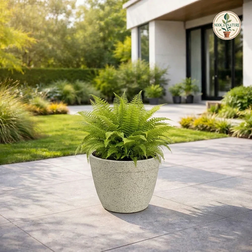 Roto Candy 9 11 13 Morden Round Planter Pot Candy 13 Cream - Nook & Nature