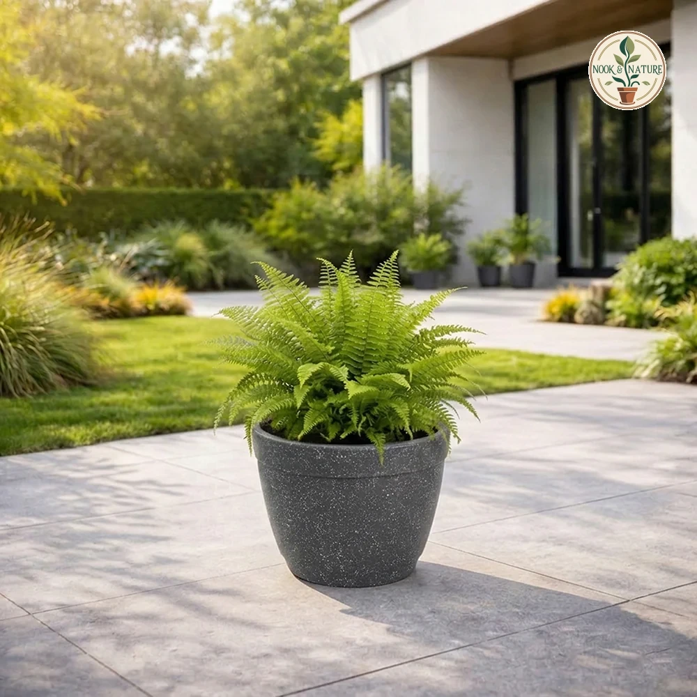 Roto Candy 9 11 13 Morden Round Planter Pot Candy 13 Gray - Nook & Nature
