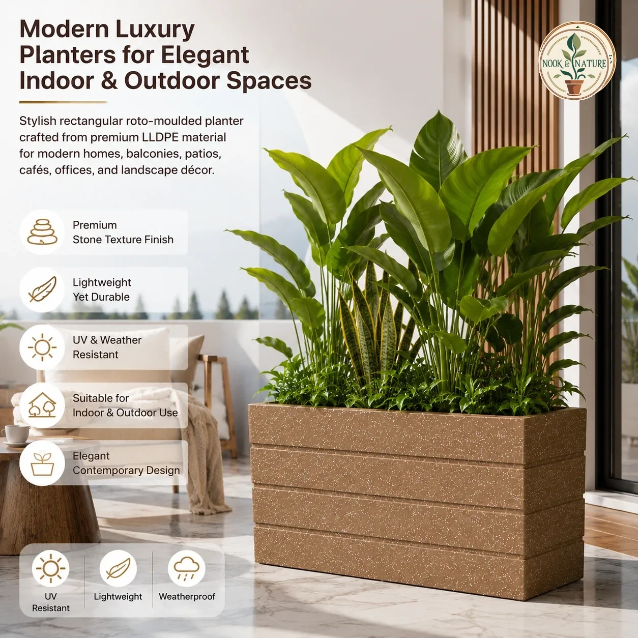 Roto G Tray Rectangle Pots - Nook & Nature